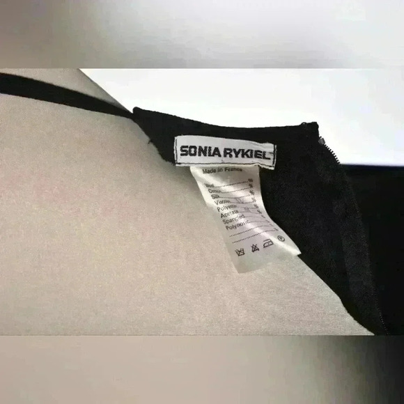 1970s SONIA RYKIEL Black Ruffled  A-Line Designer Dress Vintage 6US 10UK France - Picture 6 of 8